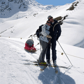 Randonnée Pulka en famille au Grand St-Bernard